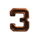 Bronze Numeral "3"